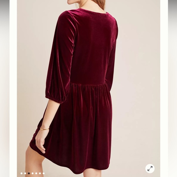 Anthropologie Amadi Greta Velvet Tunic Pockets Mini Dress Sz S - Picture 2 of 7